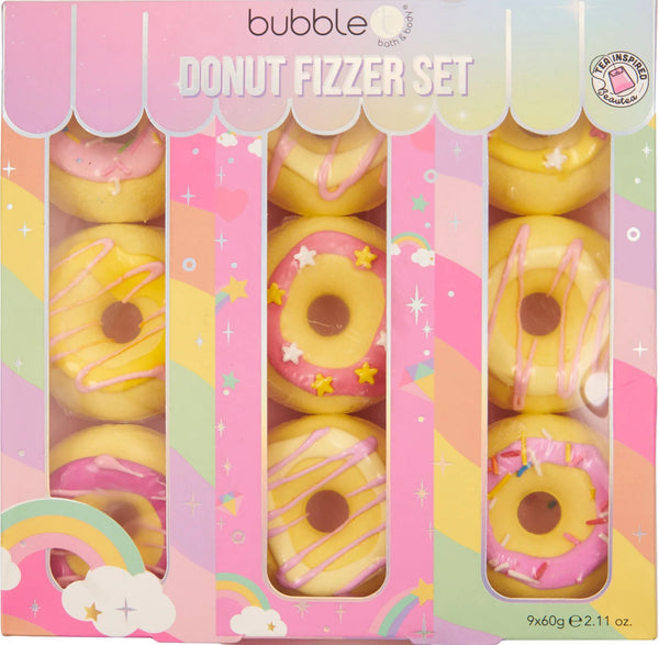 9-Piece Rainbow Donut Bath Fizzer Bubble balls Collection